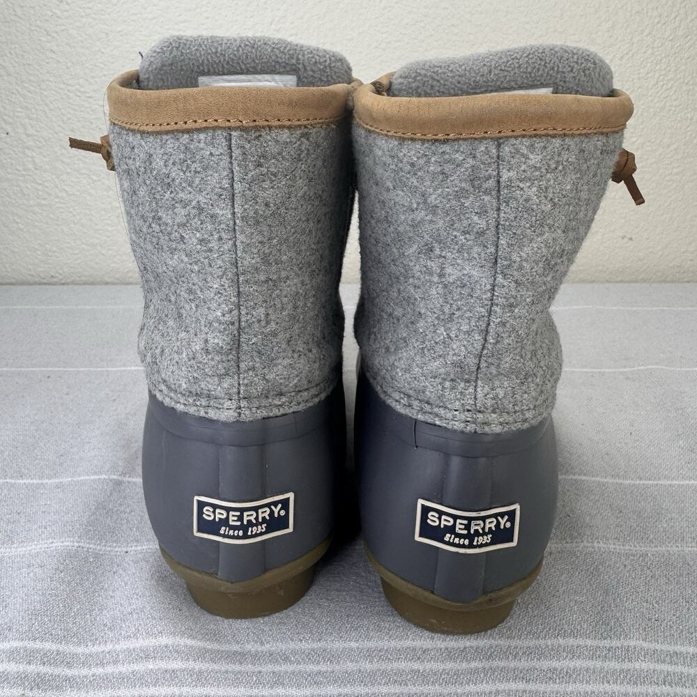 Sperry Top-Sider Saltwater Wool Embossed Waterproof Duck Boots STS82475 Gray 7.5 - Picture 4 of 15